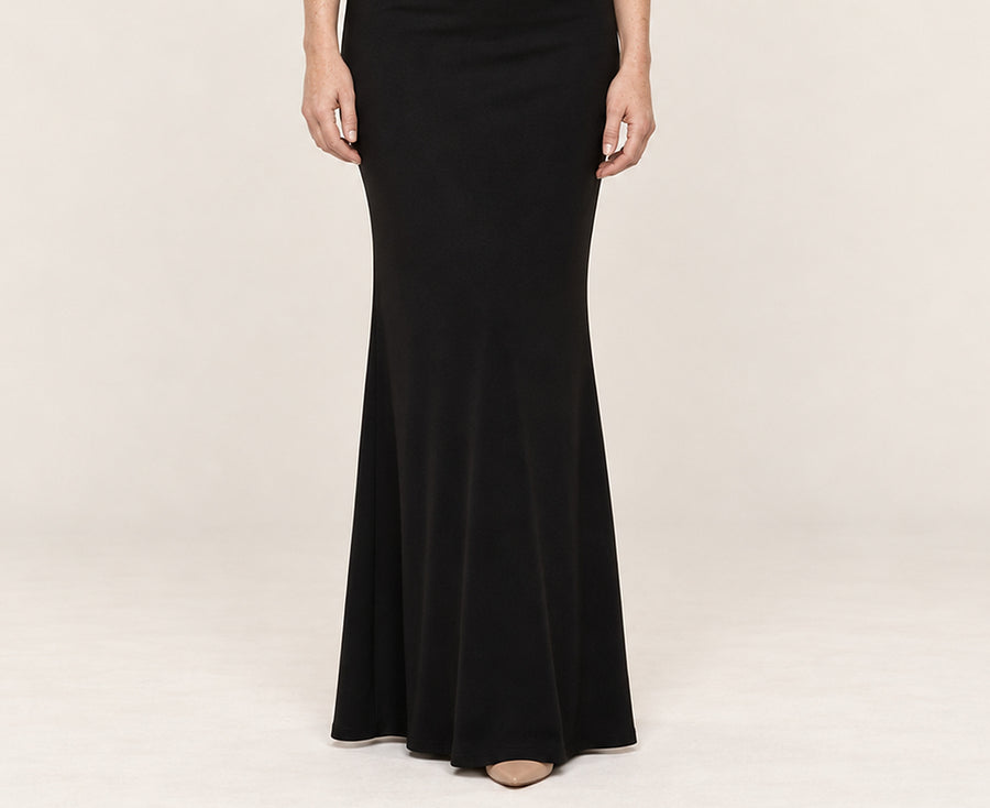 Dorothea | Asymmetric Draped Neck Fitted Trumpet Maxi Dress