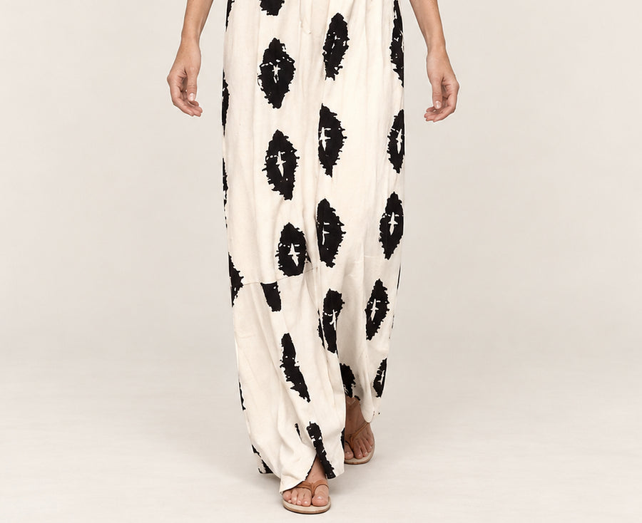 Alexandra | Printed One-Shoulder Tie-Strap Maxi Dress