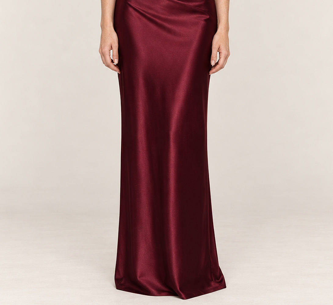 Camilla | One-Shoulder Cowl Neck Lace-Up Maxi Dress