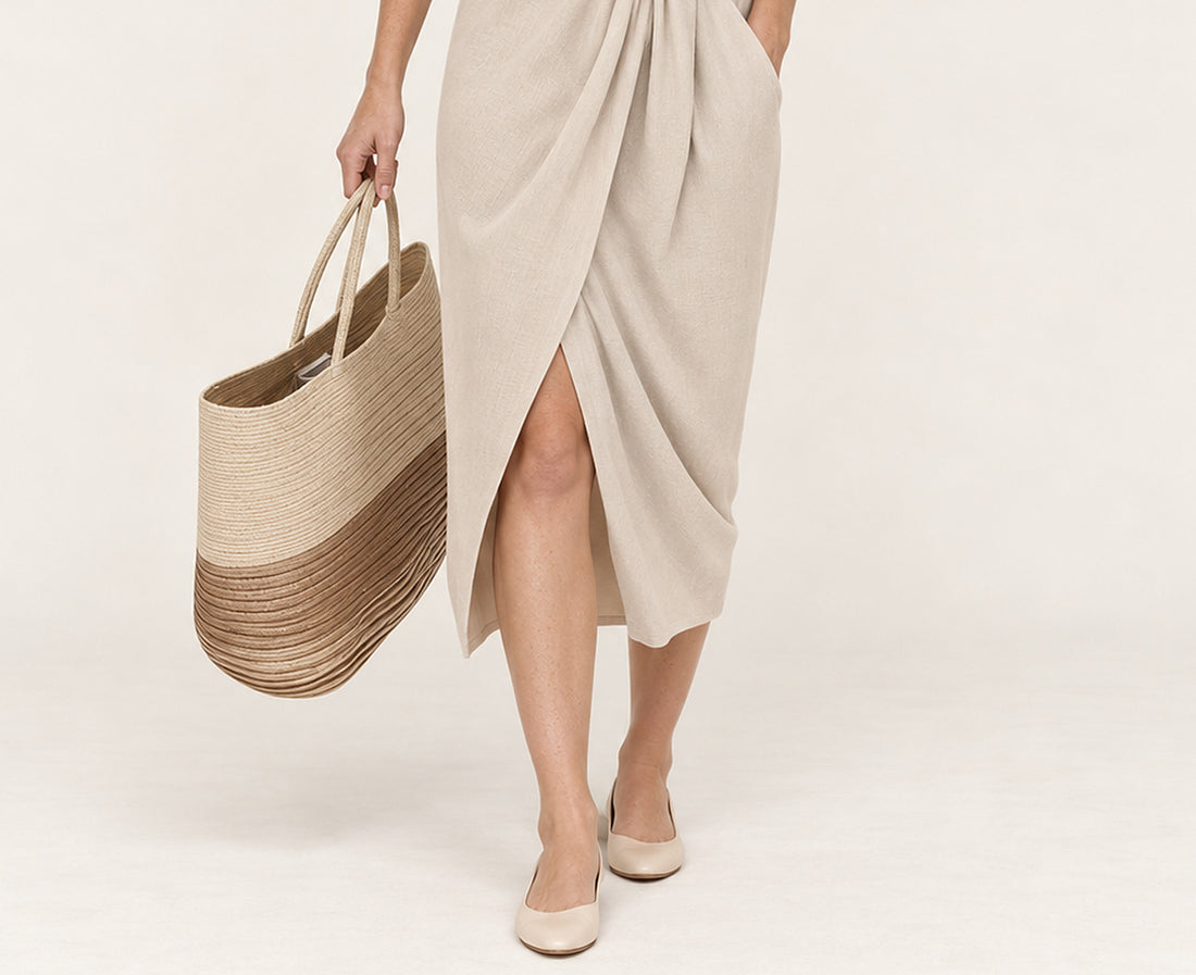 Blanche | Twist-Front V-Neck Midi Dress