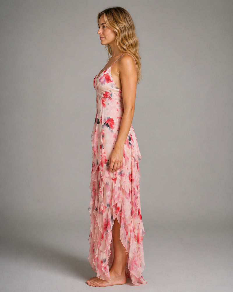 Cleo Tiered Maxi Dress | Women's V-Neck Occasion Gown