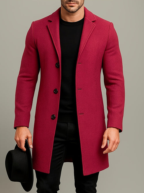 Tweed Overcoat – Single-Breasted Mid-Length – Tailored Fit – Men's Winter Coat Australia