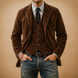 Corduroy Blazer – Textured Modern Fit – Men's Smart Casual Jacket Australia in Brown
