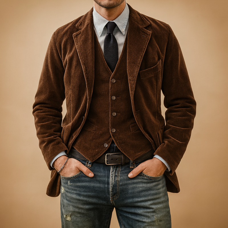 Corduroy Blazer – Textured Modern Fit – Men's Smart Casual Jacket Australia