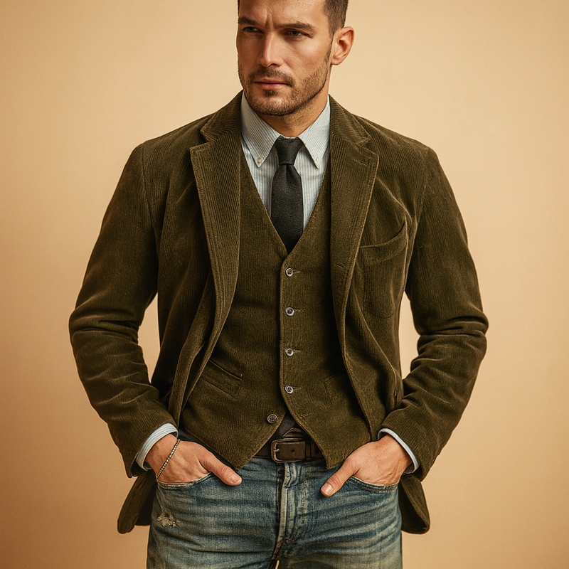 Corduroy Blazer – Textured Modern Fit – Men's Smart Casual Jacket Australia