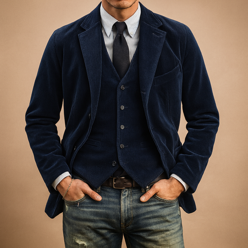 Corduroy Blazer – Textured Modern Fit – Men's Smart Casual Jacket Australia