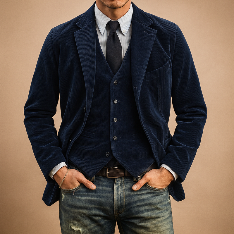 Corduroy Blazer – Textured Modern Fit – Men's Smart Casual Jacket Australia