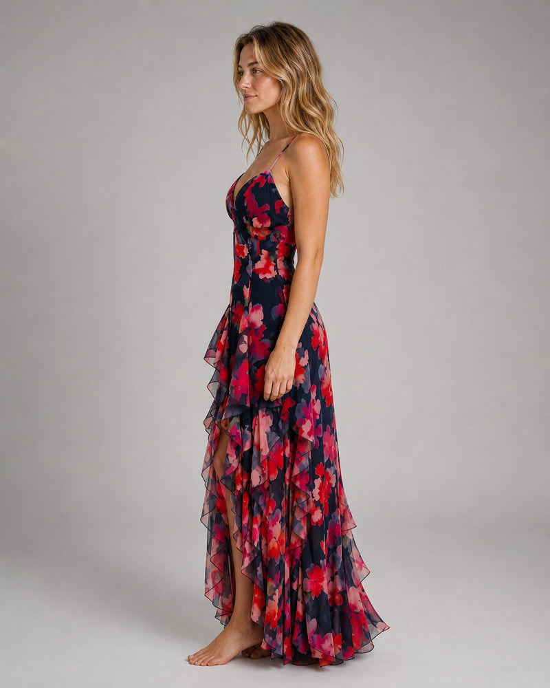 Cleo Tiered Maxi Dress | Women's V-Neck Occasion Gown