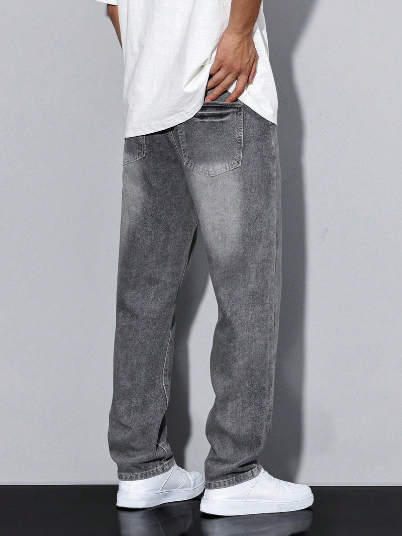 Denim Jeans – Solid Colour Five-Pocket – Relaxed Fit – Men's Casual Australia