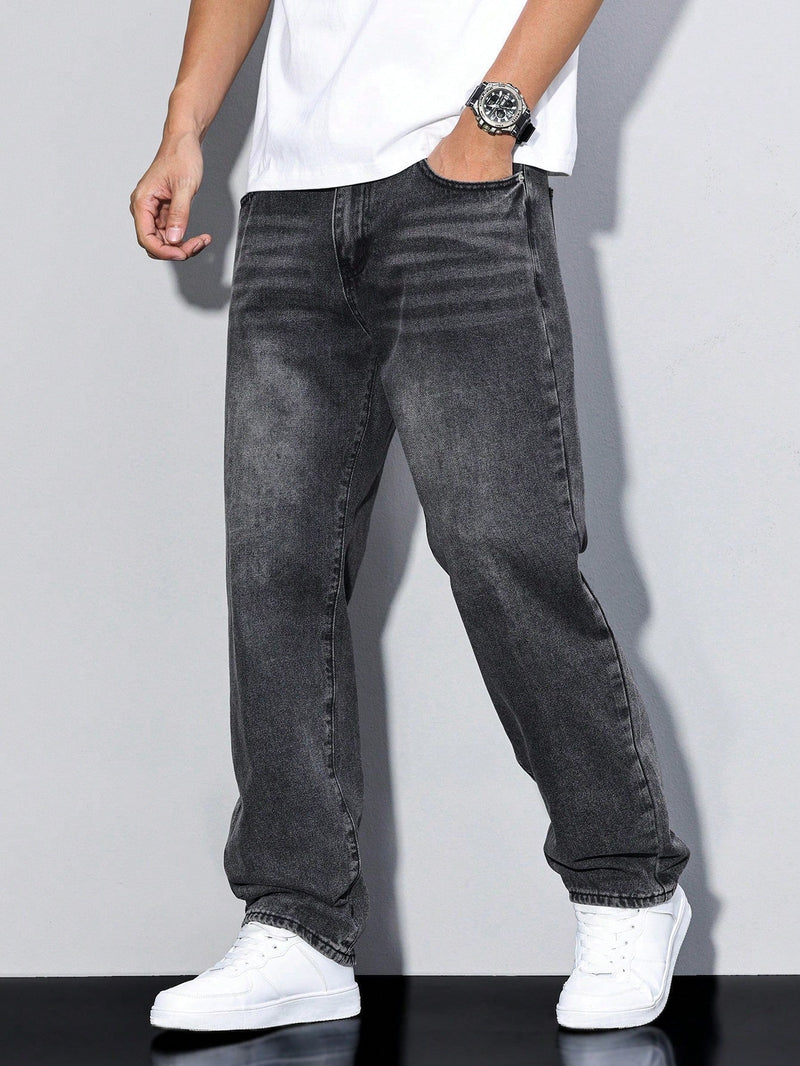 Denim Jeans – Solid Colour Five-Pocket – Relaxed Fit – Men's Casual Australia