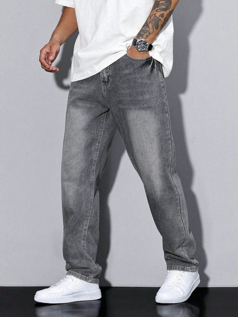 Denim Jeans – Solid Colour Five-Pocket – Relaxed Fit – Men's Casual Australia