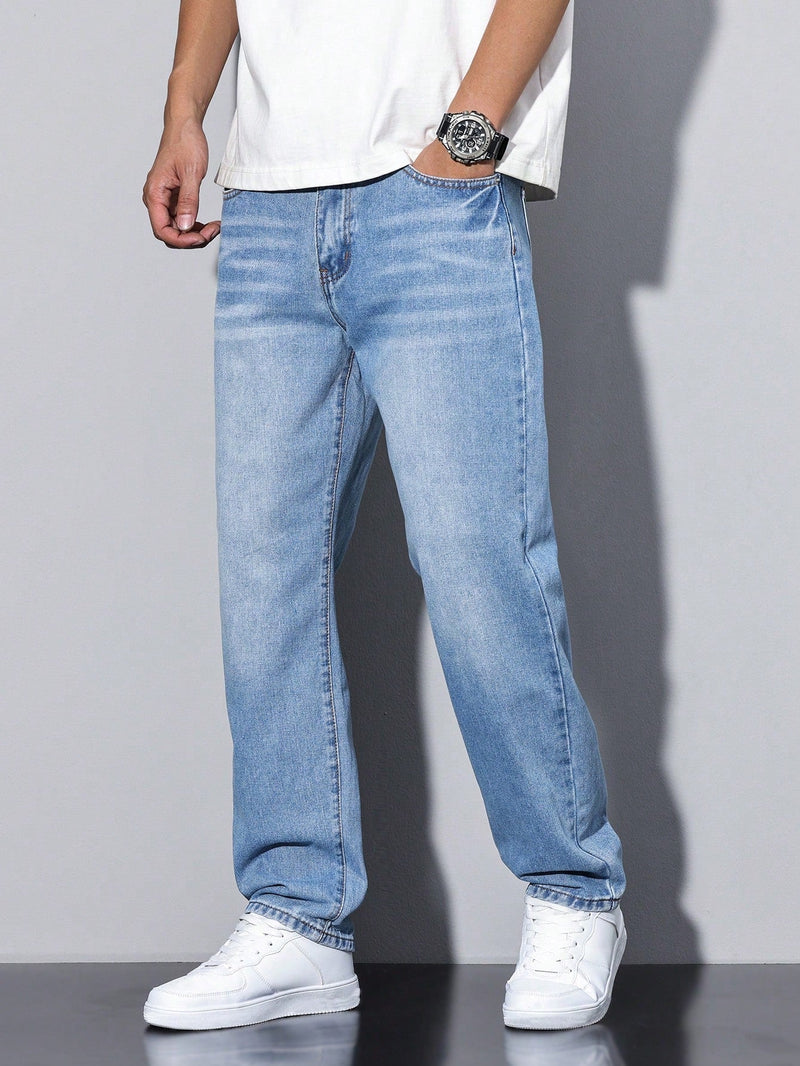 Denim Jeans – Solid Colour Five-Pocket – Relaxed Fit – Men's Casual Australia