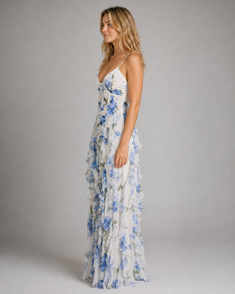 Cleo Tiered Maxi Dress | Women's V-Neck Occasion Gown