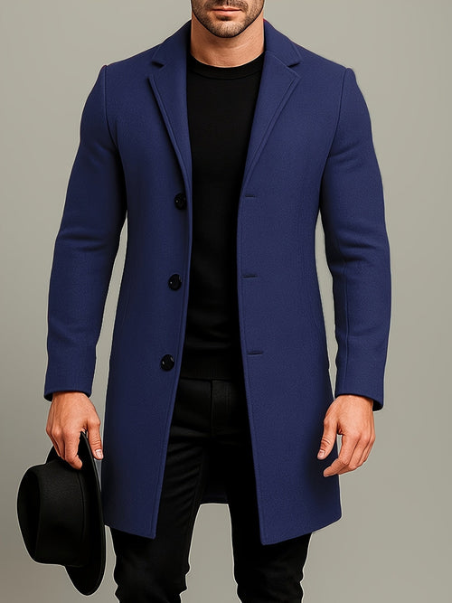 Tweed Overcoat – Single-Breasted Mid-Length – Tailored Fit – Men's Winter Coat Australia