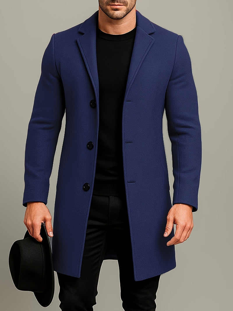 Tweed Overcoat – Single-Breasted Mid-Length – Tailored Fit – Men's Winter Coat Australia