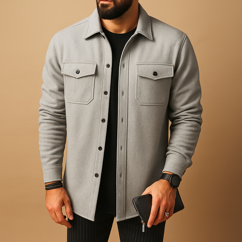 Flannel Shirt Jacket – Brushed Cotton Button-Up – Regular Fit – Men's Winter Casual Australia