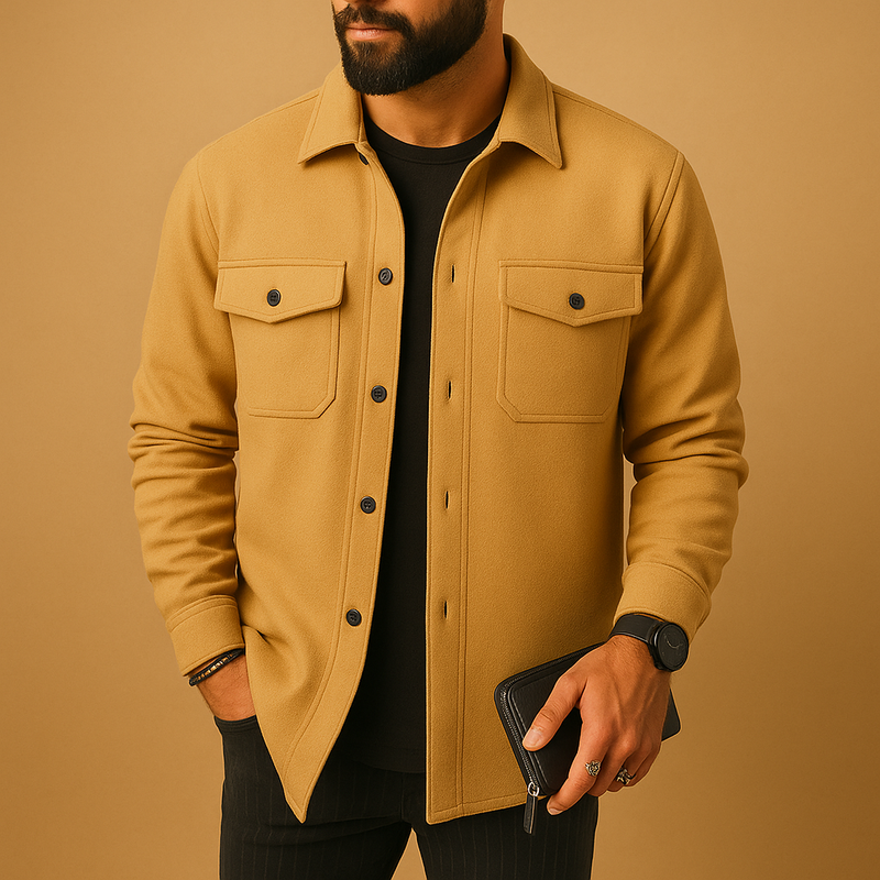 Flannel Shirt Jacket – Brushed Cotton Button-Up – Regular Fit – Men's Winter Casual Australia