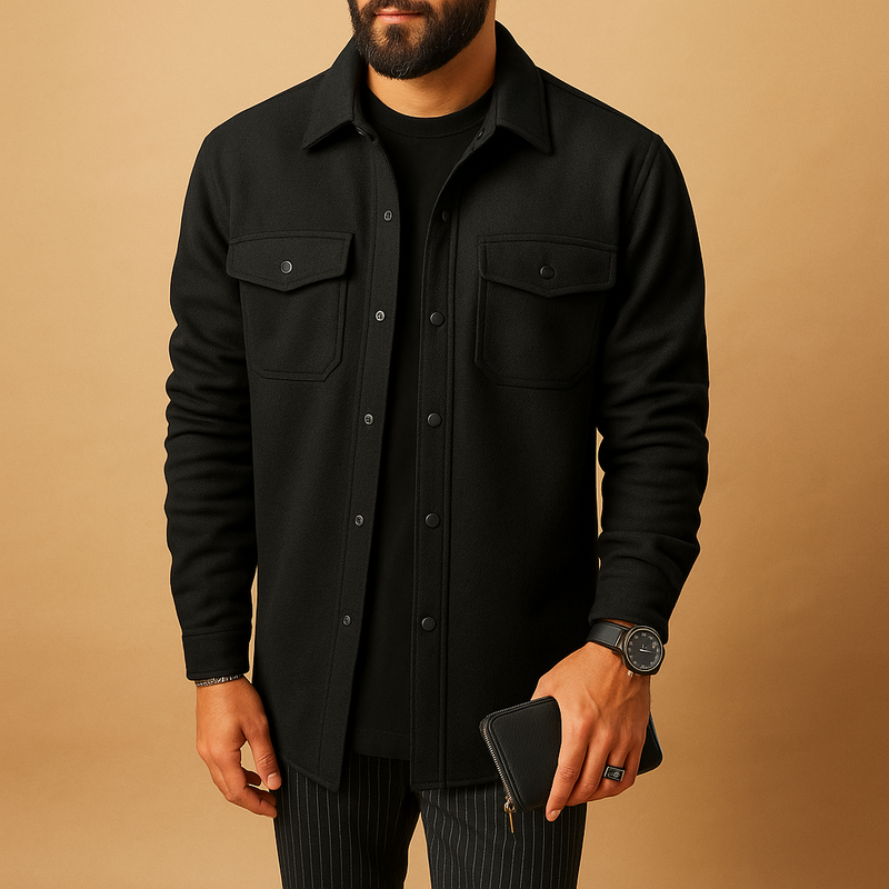 Flannel Shirt Jacket – Brushed Cotton Button-Up – Regular Fit – Men's Winter Casual Australia