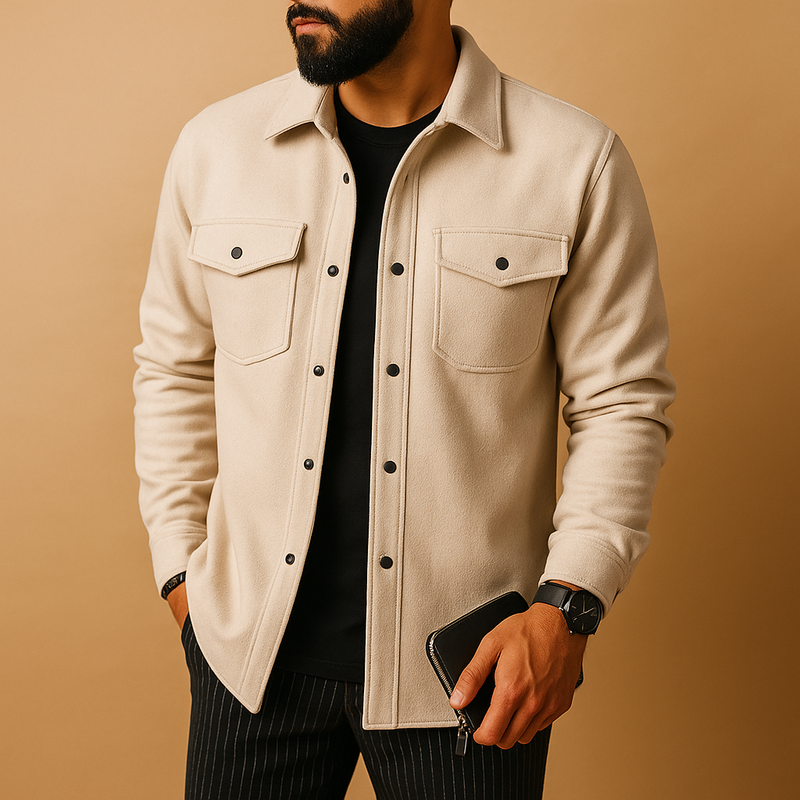 Flannel Shirt Jacket – Brushed Cotton Button-Up – Regular Fit – Men's Winter Casual Australia
