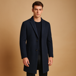 Trench Coat – Two-Button Classic – Tailored Fit – Men's Winter Overcoat Australia in Darkblue