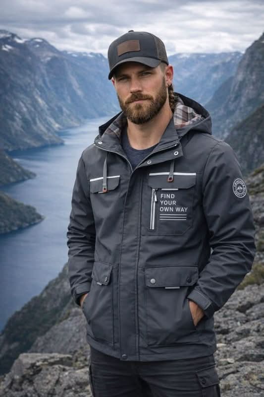 Windbreaker Jacket – Checkered Zip-Up Hooded – Regular Fit – Men's Winter Outerwear Australia