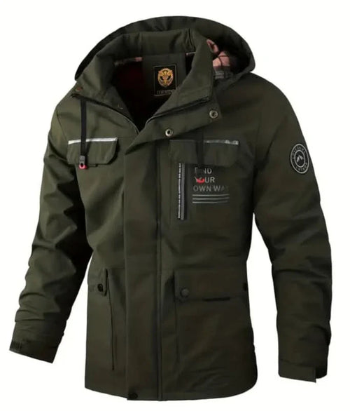 Windbreaker Jacket – Checkered Zip-Up Hooded – Regular Fit – Men's Winter Outerwear Australia