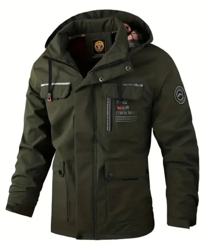 Windbreaker Jacket – Checkered Zip-Up Hooded – Regular Fit – Men's Winter Outerwear Australia
