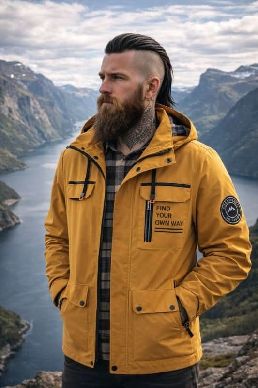 Windbreaker Jacket – Checkered Zip-Up Hooded – Regular Fit – Men's Winter Outerwear Australia