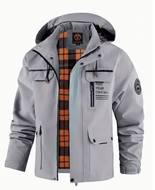 Windbreaker Jacket – Checkered Zip-Up Hooded – Regular Fit – Men's Winter Outerwear Australia