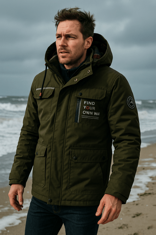 Windbreaker Jacket – Checkered Zip-Up Hooded – Regular Fit – Men's Winter Outerwear Australia