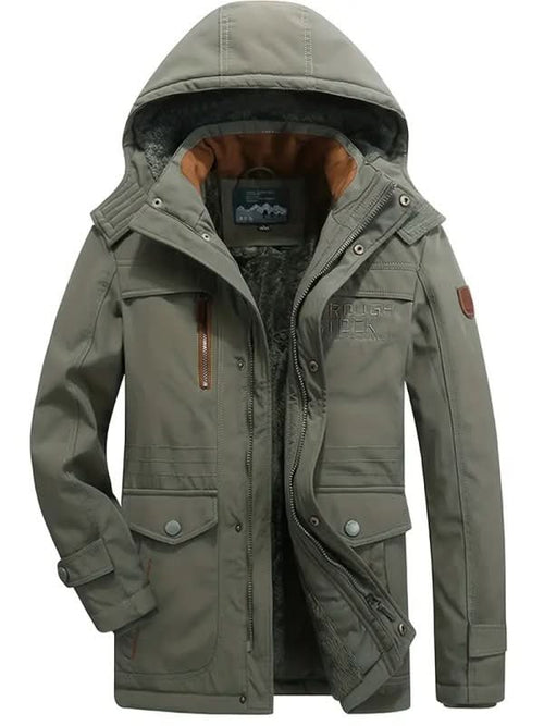 Winter Jacket – Fleece-Lined Showerproof Detachable Hood – Regular Fit – Men's Winter Outerwear Australia