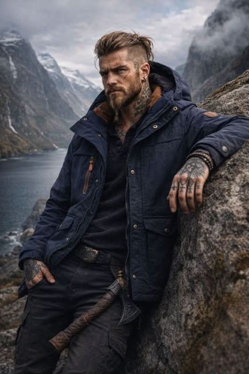 Winter Jacket – Fleece-Lined Showerproof Detachable Hood – Regular Fit – Men's Winter Outerwear Australia