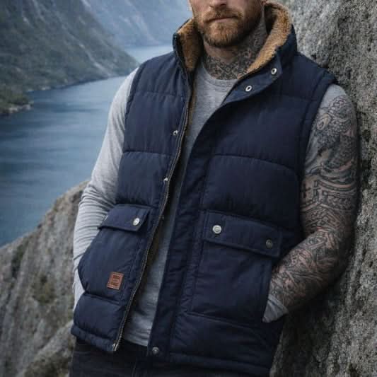 Gilet Jacket – Fleece-Lined Insulated Sleeveless – Regular Fit – Men's Winter Outerwear Australia