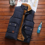 Gilet Jacket – Fleece-Lined Insulated Sleeveless – Regular Fit – Men's Winter Outerwear Australia in Blue
