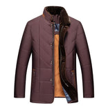 Quilted Jacket – Faux Fur Collar Tailored – Regular Fit – Men's Winter Outerwear Australia in Wine Red