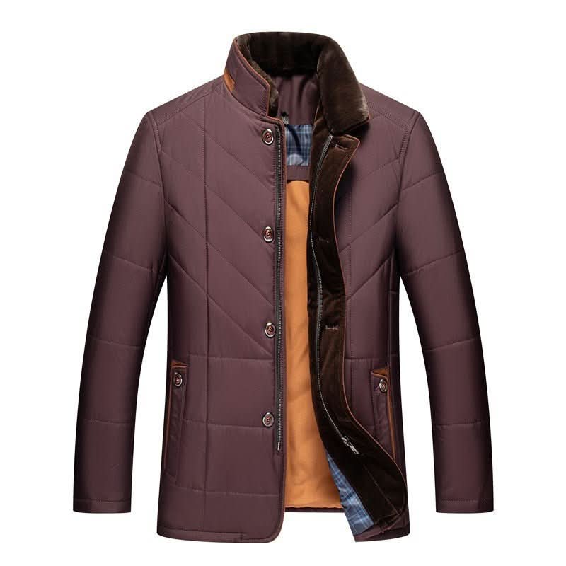 Quilted Jacket – Faux Fur Collar Tailored – Regular Fit – Men's Winter Outerwear Australia