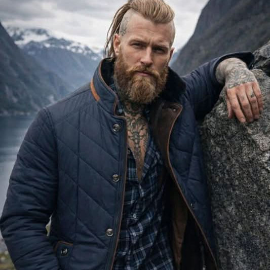 Quilted Jacket – Faux Fur Collar Tailored – Regular Fit – Men's Winter Outerwear Australia