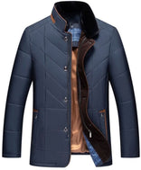 Quilted Jacket – Faux Fur Collar Tailored – Regular Fit – Men's Winter Outerwear Australia in Navy