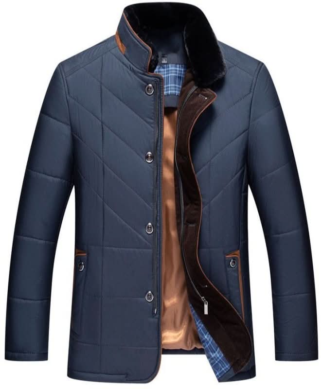Quilted Jacket – Faux Fur Collar Tailored – Regular Fit – Men's Winter Outerwear Australia