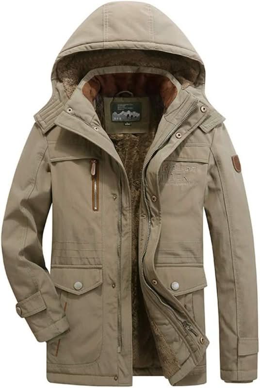 Winter Jacket – Fleece-Lined Showerproof Detachable Hood – Regular Fit – Men's Winter Outerwear Australia