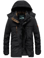 Winter Jacket – Fleece-Lined Showerproof Detachable Hood – Regular Fit – Men's Winter Outerwear Australia in Black