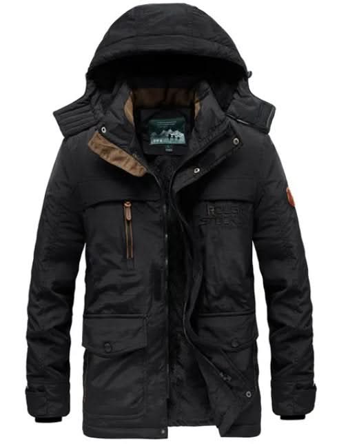 Winter Jacket – Fleece-Lined Showerproof Detachable Hood – Regular Fit – Men's Winter Outerwear Australia