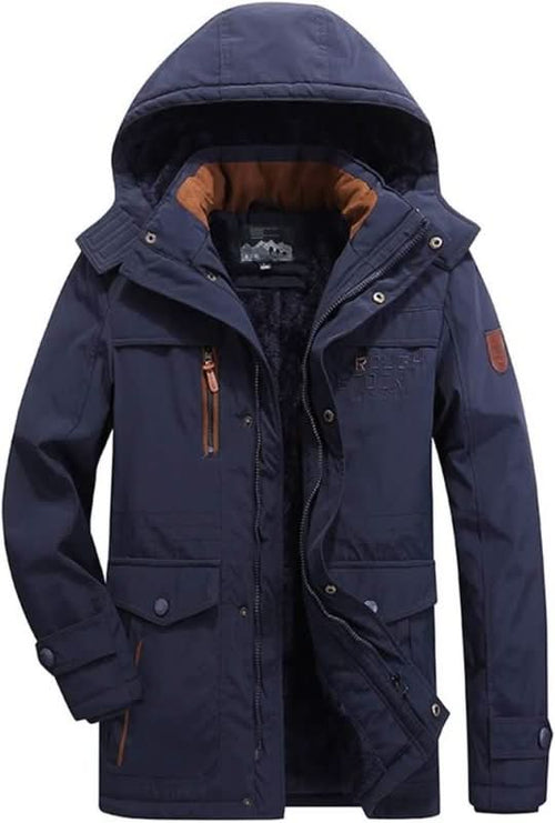 Winter Jacket – Fleece-Lined Showerproof Detachable Hood – Regular Fit – Men's Winter Outerwear Australia