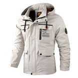 Windbreaker Jacket – Checkered Zip-Up Hooded – Regular Fit – Men's Winter Outerwear Australia in White