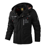 Windbreaker Jacket – Checkered Zip-Up Hooded – Regular Fit – Men's Winter Outerwear Australia in Black