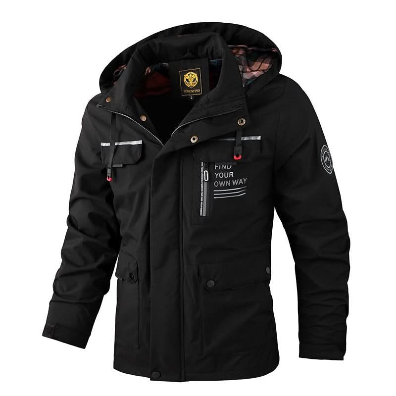 Windbreaker Jacket – Checkered Zip-Up Hooded – Regular Fit – Men's Winter Outerwear Australia