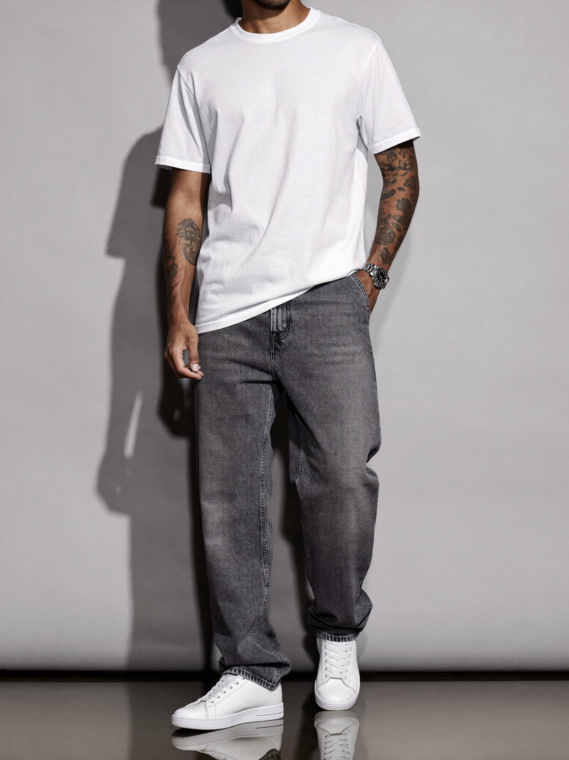 Denim Jeans – Solid Colour Five-Pocket – Relaxed Fit – Men's Casual Australia