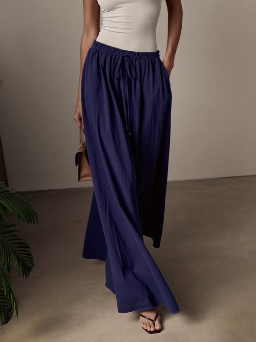 Women's Palazzo Trousers – High-Waisted Wide-Leg – Casual Australia