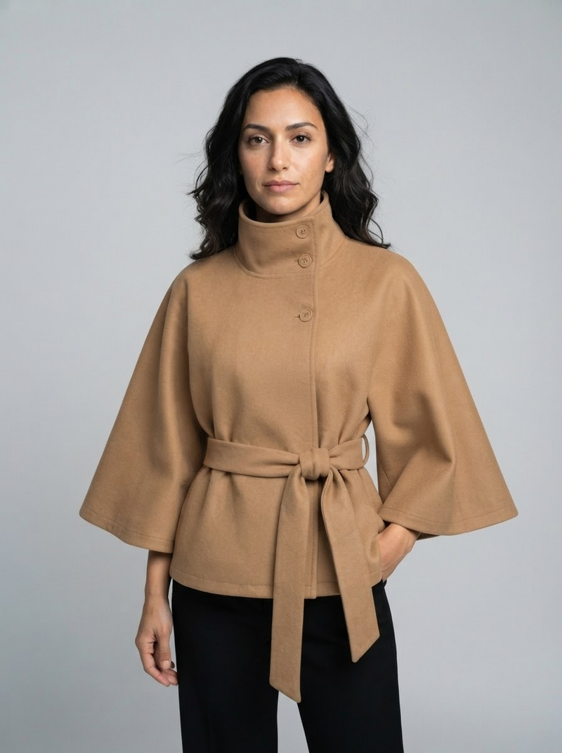 Women's Wrap Jacket – Warm Structured Collar – Winter Australia