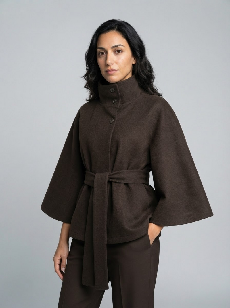 Women's Wrap Jacket – Warm Structured Collar – Winter Australia